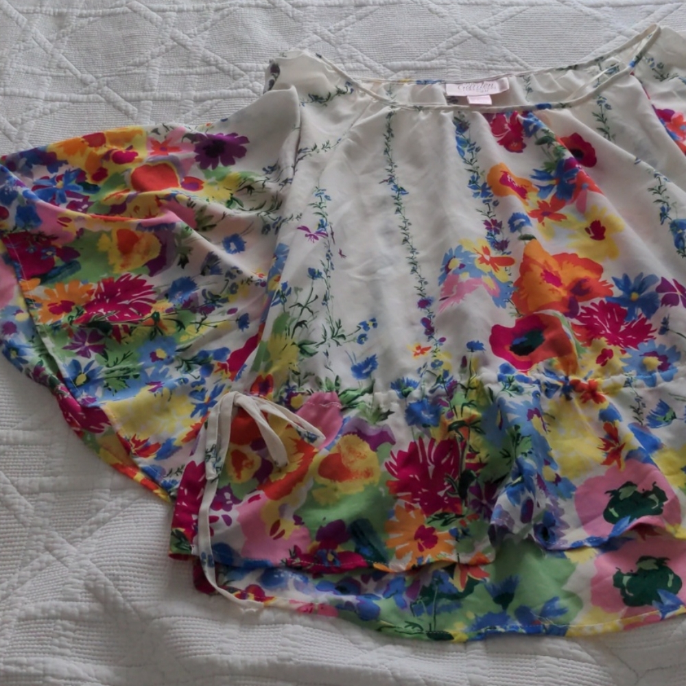 H&M Peplum Sheer Floral Blouse